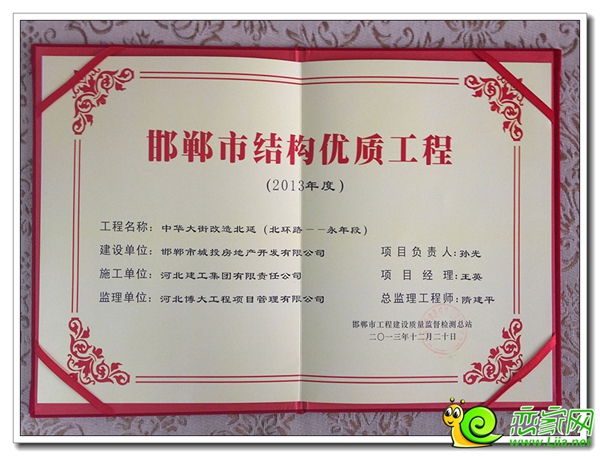 城投地產(chǎn)獲獎(jiǎng)證書