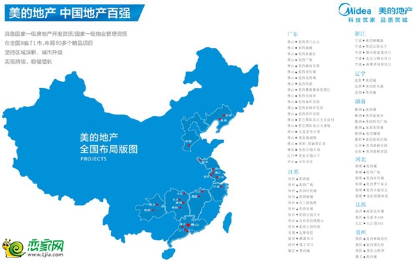 美的地產(chǎn)全國(guó)布局版圖