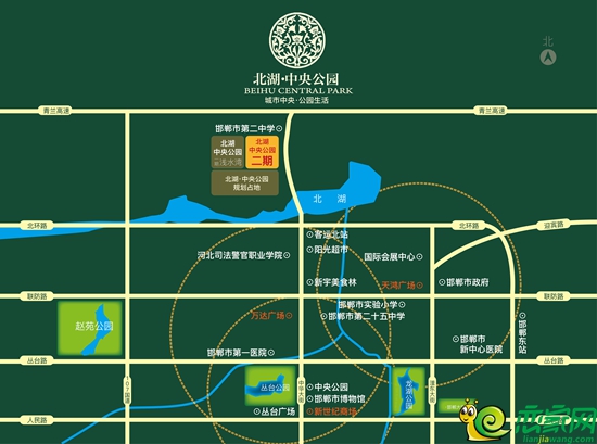 北湖中央公園區(qū)位圖