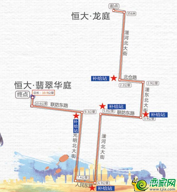 恒大公益馬拉松路線圖