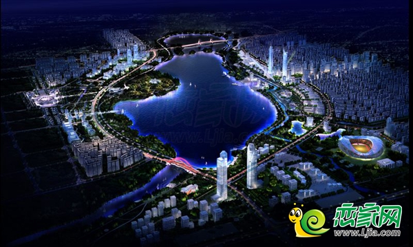 夢(mèng)湖新區(qū)規(guī)劃夜景圖