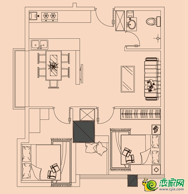 86㎡戶型圖