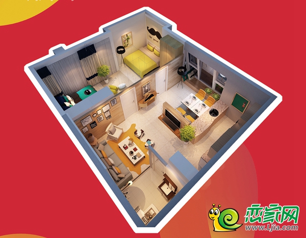 86㎡戶型效果圖