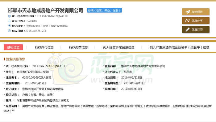 邯鄲天志地成房地產(chǎn)開發(fā)公司資歷