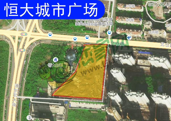 恒大城市廣場地塊位置
