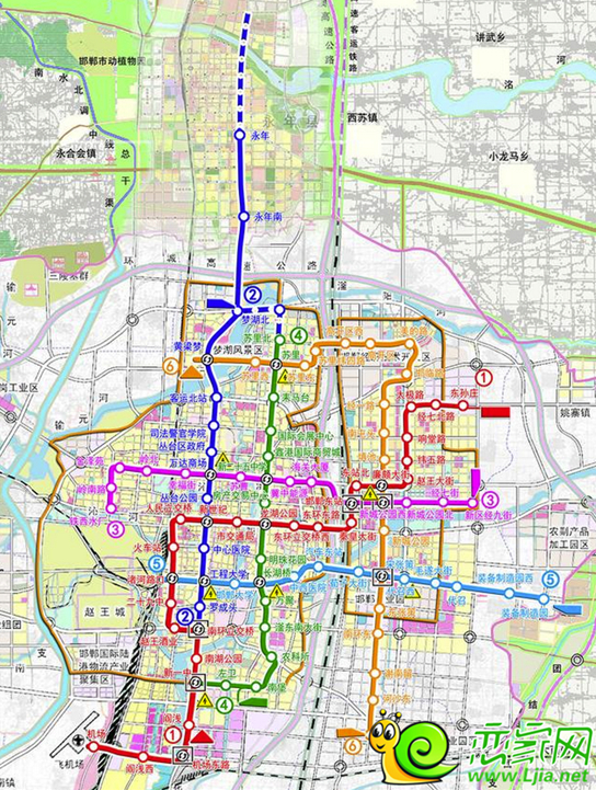 邯鄲輕軌路線圖